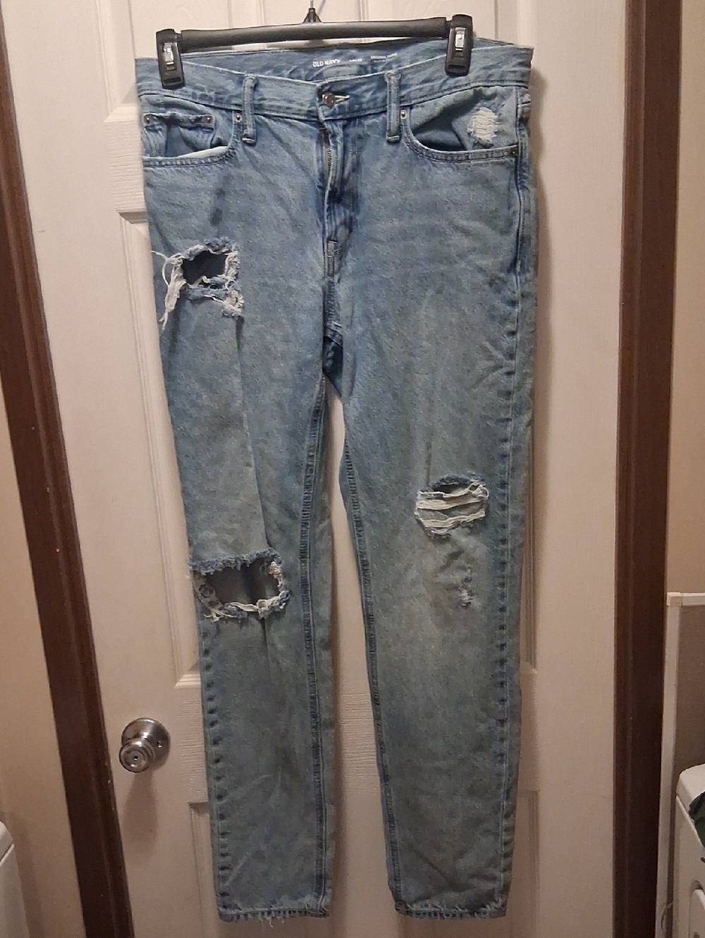 Old Navy Men’s Light Blue Ripped Straight Jeans